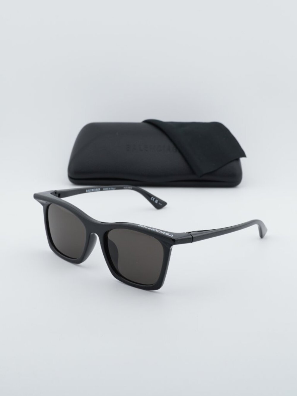 Balenciaga BB0099SA 001 Women Square Sunglasses - Black/Grey